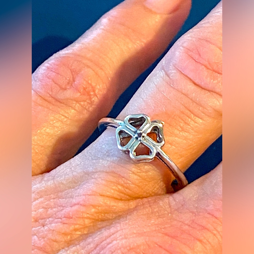 Four Leaf Clover Sterling Silver Ring